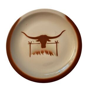 Vintage Jackson China Longhorn Bull 10" Dinner Plate Restaurant Ware Falls Creek